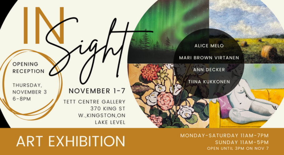 In Sight, an exhibition featuring artwork by Alice Melo, Mari Bown Virtanen, Tiina Kukkonen and Ann Decker