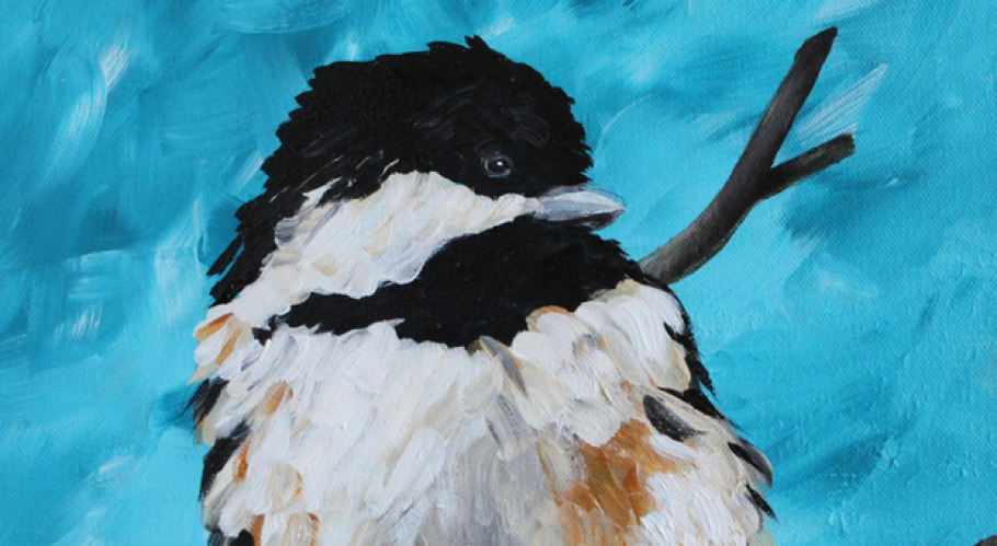 Chickadee painting workshop for teens and adults with Alice Melo at the Tett Centre