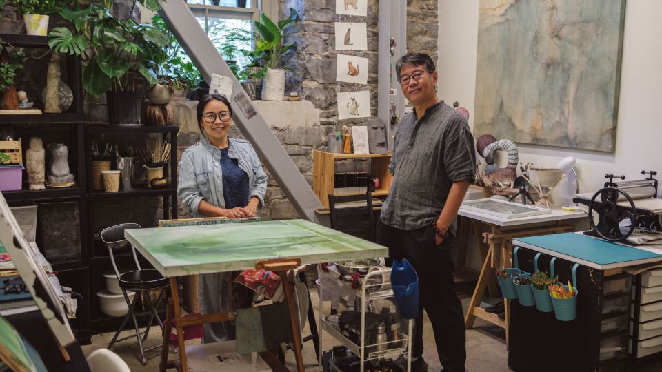 Emily and Tong in the Creativity Studios. 